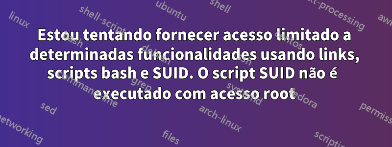 Estou tentando fornecer acesso limitado a determinadas funcionalidades usando links, scripts bash e SUID. O script SUID não é executado com acesso root