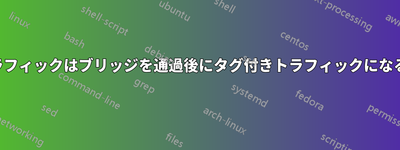 タグなしトラフィックはブリッジを通過後にタグ付きトラフィックになる必要がある