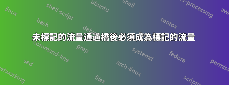 未標記的流量通過橋後必須成為標記的流量