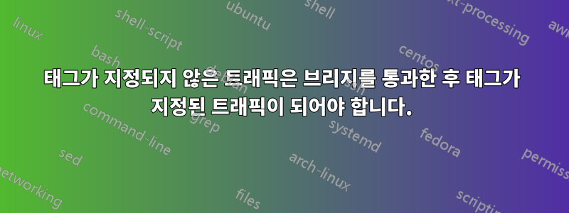 태그가 지정되지 않은 트래픽은 브리지를 통과한 후 태그가 지정된 트래픽이 되어야 합니다.