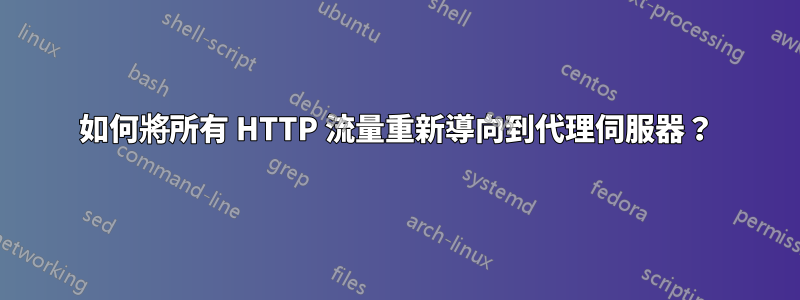 如何將所有 HTTP 流量重新導向到代理伺服器？