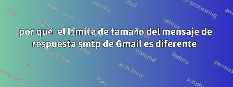 por qué el límite de tamaño del mensaje de respuesta smtp de Gmail es diferente 