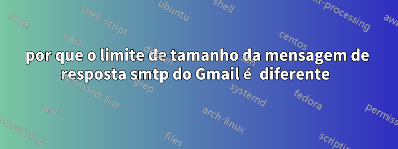 por que o limite de tamanho da mensagem de resposta smtp do Gmail é diferente 