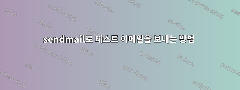 sendmail로 테스트 이메일을 보내는 방법