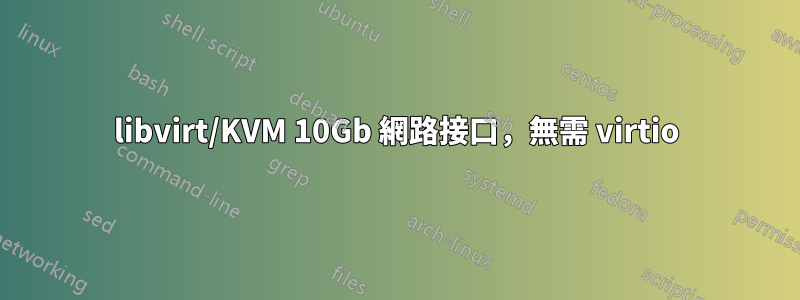 libvirt/KVM 10Gb 網路接口，無需 virtio