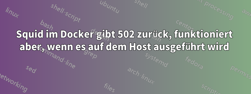 Squid im Docker gibt 502 zurück, funktioniert aber, wenn es auf dem Host ausgeführt wird