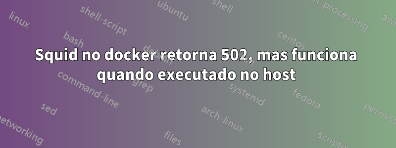 Squid no docker retorna 502, mas funciona quando executado no host