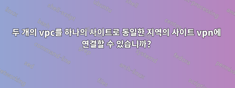 두 개의 vpc를 하나의 사이트로 동일한 지역의 사이트 vpn에 연결할 수 있습니까?