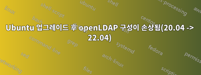 Ubuntu 업그레이드 후 openLDAP 구성이 손상됨(20.04 -> 22.04)