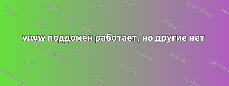 www поддомен работает, но другие нет