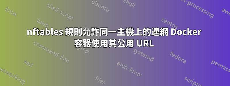 nftables 規則允許同一主機上的連網 Docker 容器使用其公用 URL