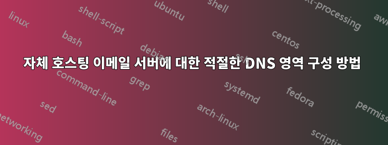 자체 호스팅 이메일 서버에 대한 적절한 DNS 영역 구성 방법