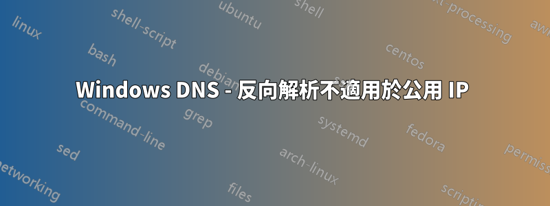 Windows DNS - 反向解析不適用於公用 IP