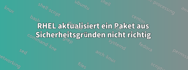 RHEL aktualisiert ein Paket aus Sicherheitsgründen nicht richtig