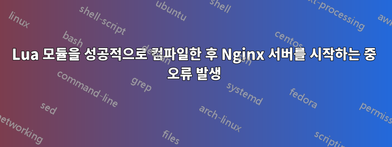 Lua 모듈을 성공적으로 컴파일한 후 Nginx 서버를 시작하는 중 오류 발생