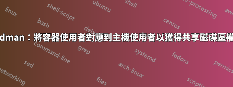 podman：將容器使用者對應到主機使用者以獲得共享磁碟區權限