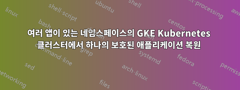 여러 앱이 있는 네임스페이스의 GKE Kubernetes 클러스터에서 하나의 보호된 애플리케이션 복원