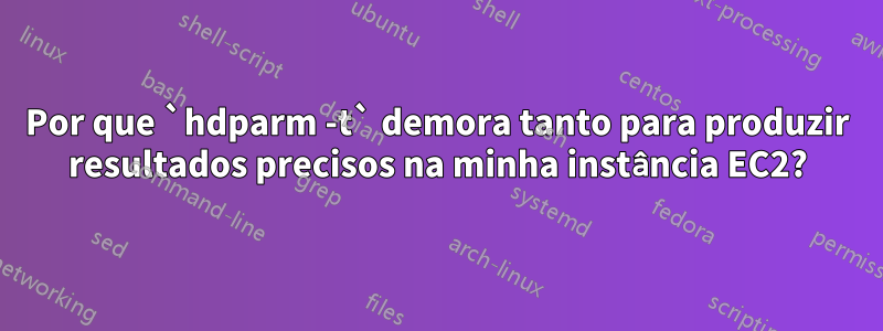 Por que `hdparm -t` demora tanto para produzir resultados precisos na minha instância EC2?