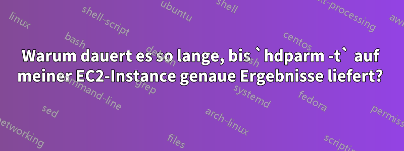 Warum dauert es so lange, bis `hdparm -t` auf meiner EC2-Instance genaue Ergebnisse liefert?