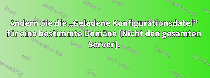 Ändern Sie die „Geladene Konfigurationsdatei“ für eine bestimmte Domäne [Nicht den gesamten Server].