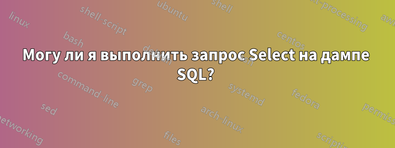 Могу ли я выполнить запрос Select на дампе SQL?