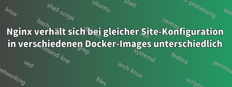 Nginx verhält sich bei gleicher Site-Konfiguration in verschiedenen Docker-Images unterschiedlich