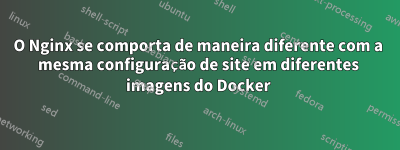 O Nginx se comporta de maneira diferente com a mesma configuração de site em diferentes imagens do Docker