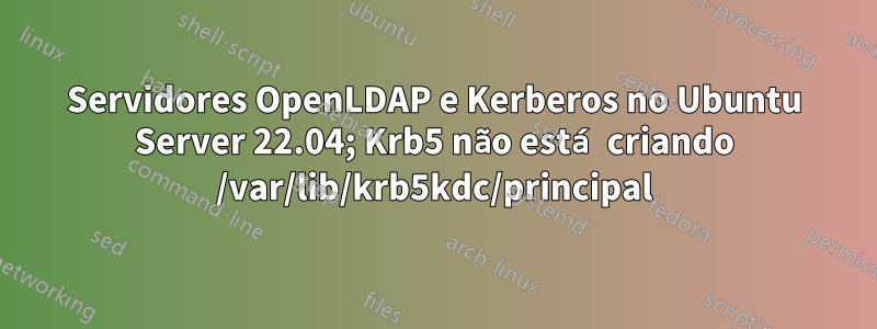 Servidores OpenLDAP e Kerberos no Ubuntu Server 22.04; Krb5 não está criando /var/lib/krb5kdc/principal