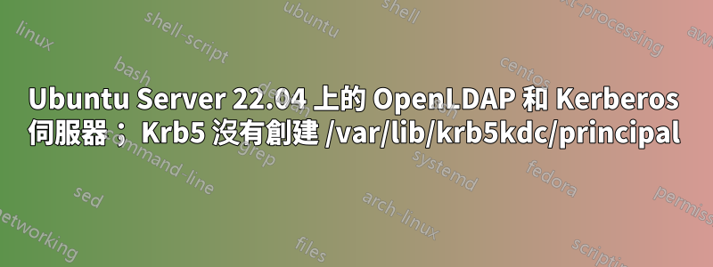 Ubuntu Server 22.04 上的 OpenLDAP 和 Kerberos 伺服器； Krb5 沒有創建 /var/lib/krb5kdc/principal