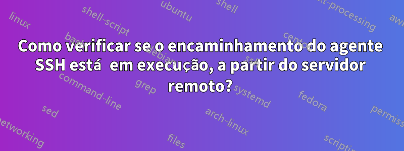 Como verificar se o encaminhamento do agente SSH está em execução, a partir do servidor remoto?