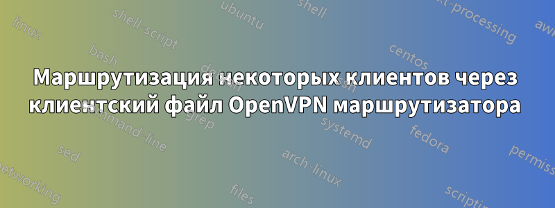 Маршрутизация некоторых клиентов через клиентский файл OpenVPN маршрутизатора