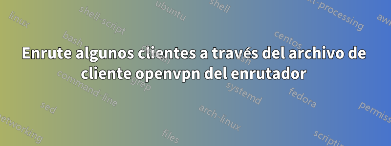 Enrute algunos clientes a través del archivo de cliente openvpn del enrutador