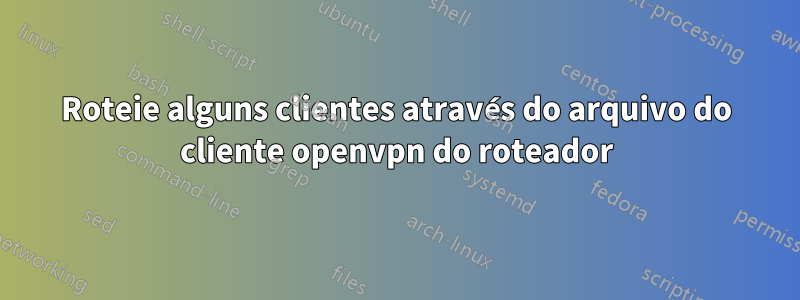 Roteie alguns clientes através do arquivo do cliente openvpn do roteador