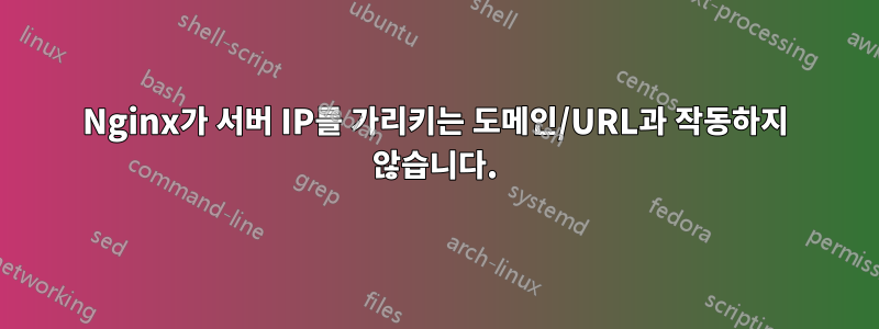 Nginx가 서버 IP를 가리키는 도메인/URL과 작동하지 않습니다.