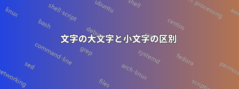 文字の大文字と小文字の区別