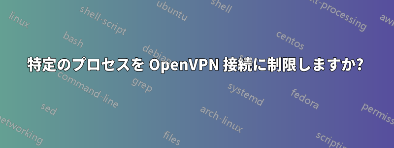 特定のプロセスを OpenVPN 接続に制限しますか?