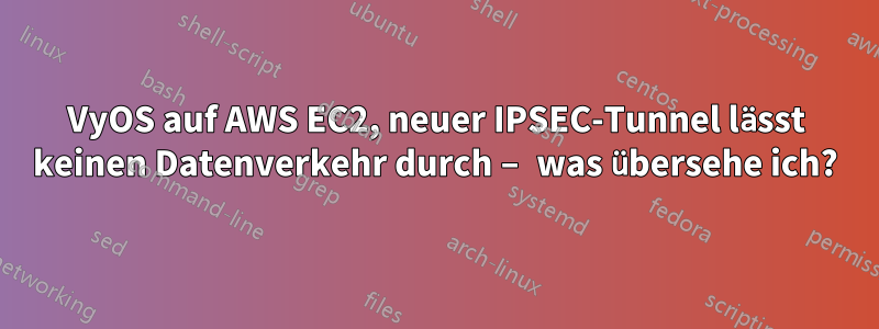 VyOS auf AWS EC2, neuer IPSEC-Tunnel lässt keinen Datenverkehr durch – was übersehe ich?