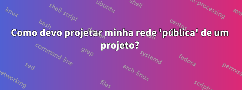 Como devo projetar minha rede 'pública' de um projeto?