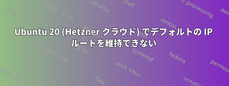 Ubuntu 20 (Hetzner クラウド) でデフォルトの IP ルートを維持できない