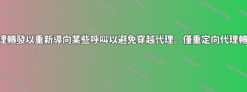 代理轉發以重新導向某些呼叫以避免穿越代理。僅重定向代理轉發