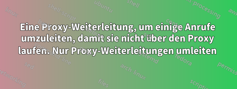 Eine Proxy-Weiterleitung, um einige Anrufe umzuleiten, damit sie nicht über den Proxy laufen. Nur Proxy-Weiterleitungen umleiten