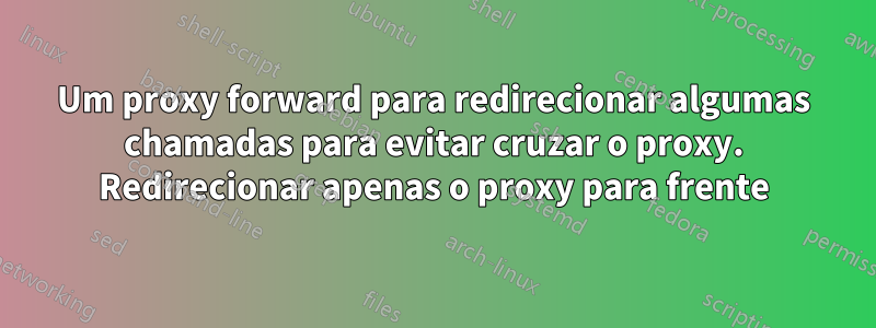 Um proxy forward para redirecionar algumas chamadas para evitar cruzar o proxy. Redirecionar apenas o proxy para frente