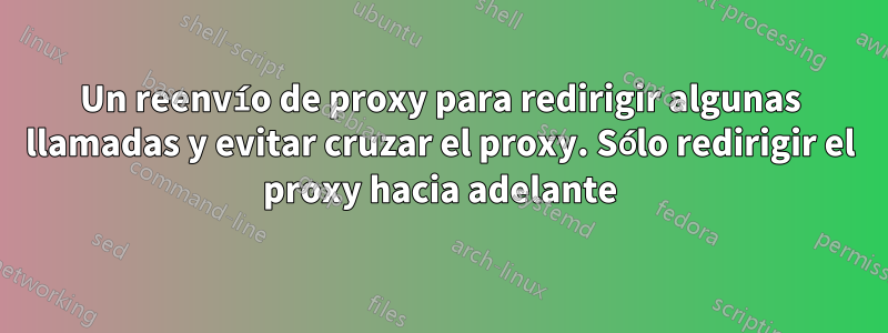 Un reenvío de proxy para redirigir algunas llamadas y evitar cruzar el proxy. Sólo redirigir el proxy hacia adelante