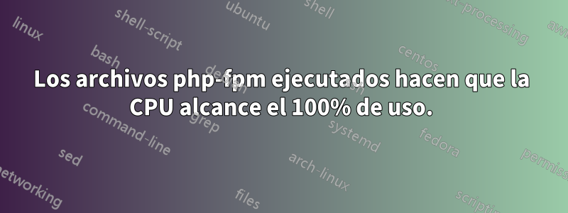 Los archivos php-fpm ejecutados hacen que la CPU alcance el 100% de uso.