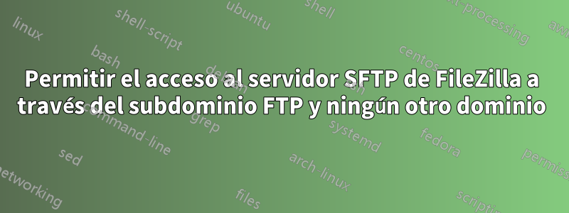 Permitir el acceso al servidor SFTP de FileZilla a través del subdominio FTP y ningún otro dominio