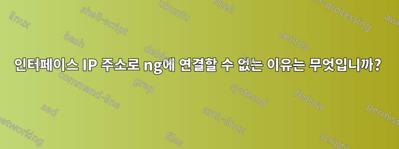 인터페이스 IP 주소로 ng에 연결할 수 없는 이유는 무엇입니까?