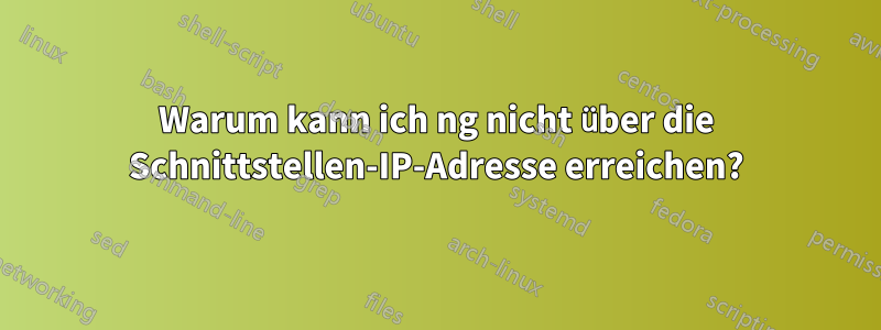 Warum kann ich ng nicht über die Schnittstellen-IP-Adresse erreichen?