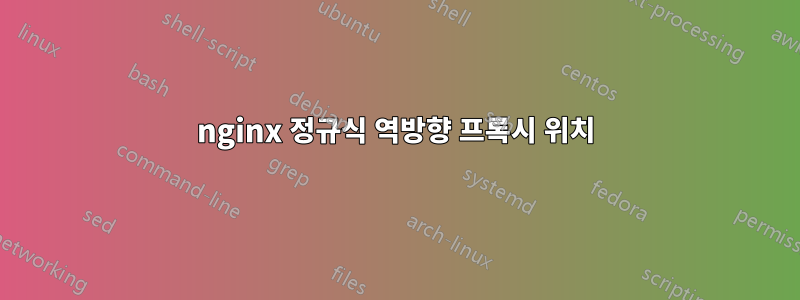 nginx 정규식 역방향 프록시 위치