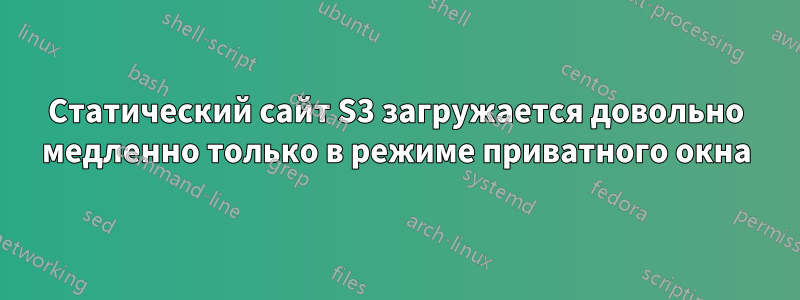 Статический сайт S3 загружается довольно медленно только в режиме приватного окна