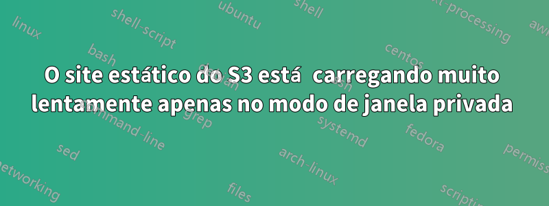 O site estático do S3 está carregando muito lentamente apenas no modo de janela privada